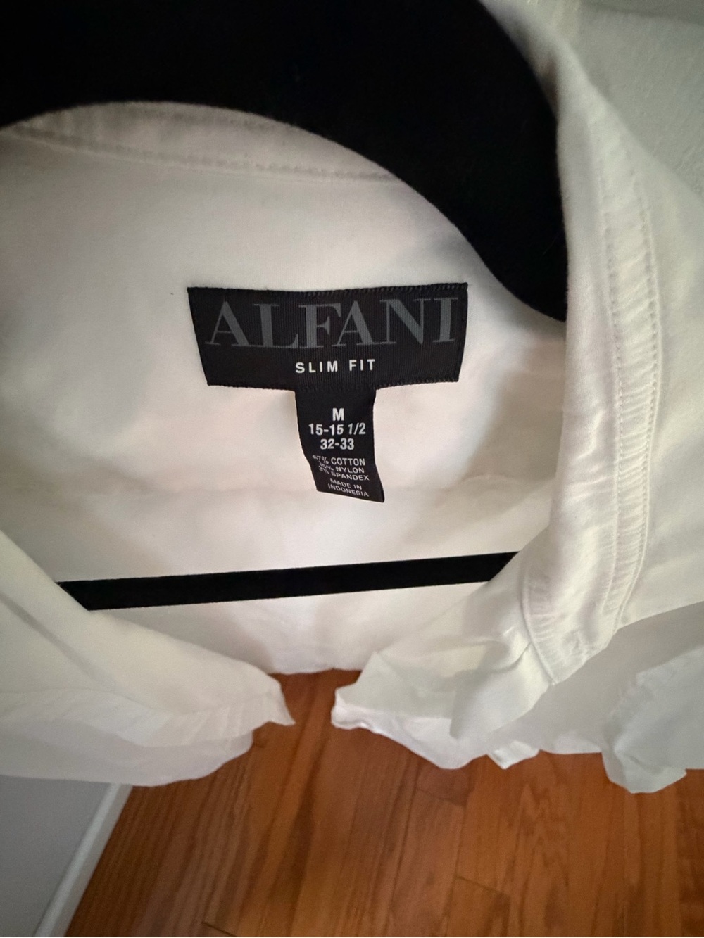 Alfani Slim Fit White Men’s Dress Shirt - Classic Collar